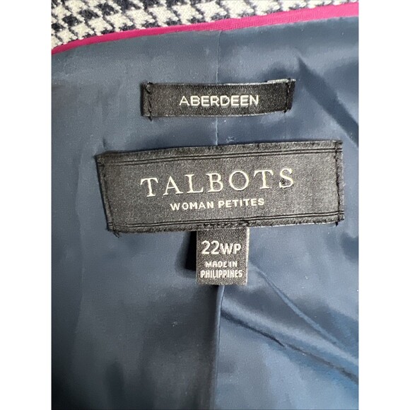 Talbots Woman Petite Aberdeen Blazer Jacket 22WP Houndstooth Career Work Wear - Picture 11 of 15